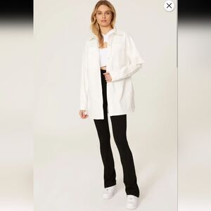 Herve Leger White Shirt Jacket Size M